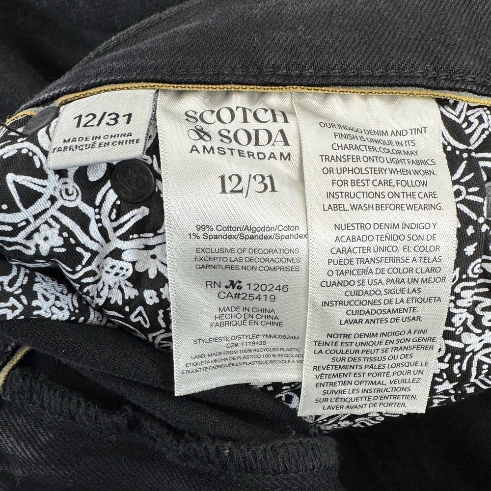 Scotch & Soda Wide Leg Jeans Black Belted Garment Dyed Womens 31 - Picture 12 of 13